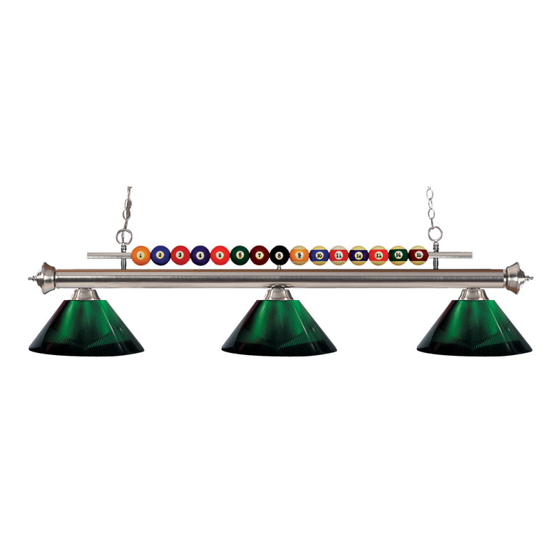 Chapa 3 - Light Dome Pendant, Green, Brushed Nickel