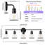 Matte Black Dimmable Vanity Light with Cone Glass Shade-133329489