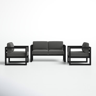 Smith 3 Piece Sofa Seating Group with Sunbrella Cushions
