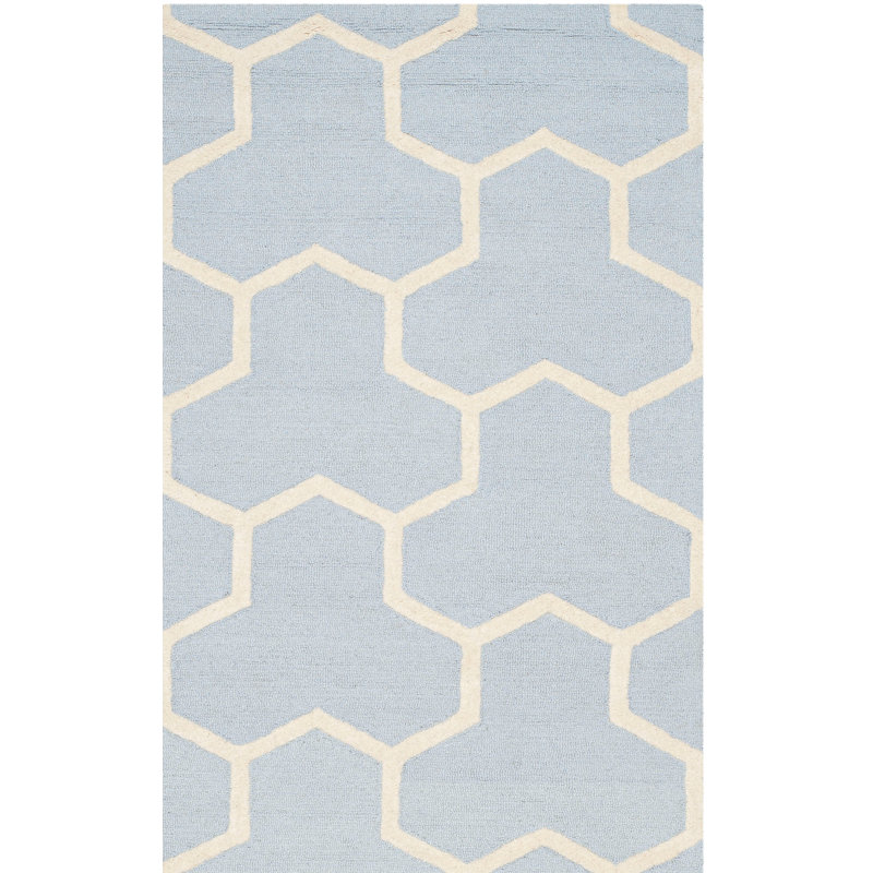 Deedgra Cambridge Hand Tufted Wool Geometric Rug, Square 8'