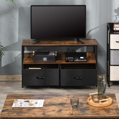 TV Stand Cabinet With 2 Foldable Drawers