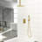 10 Inch Square Shower Head System - Gold Ceiling Mount Dual With Valve, Rainfall And Handheld, Easy To Install & Clean Installation-121320210