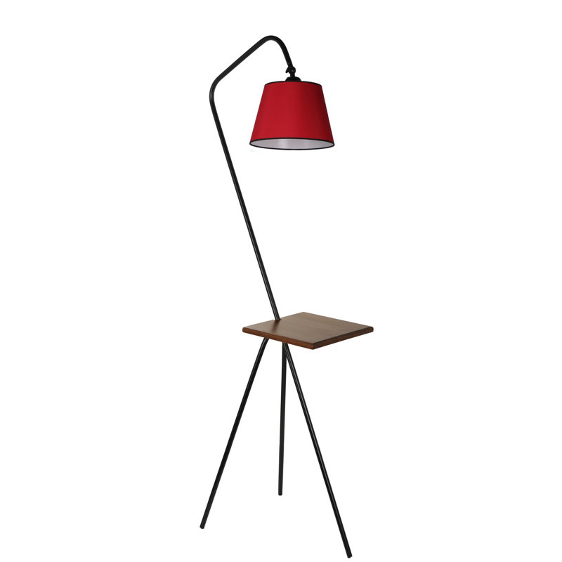 Lampe de table sur pied 65 "Spann, Rouge / Noir
