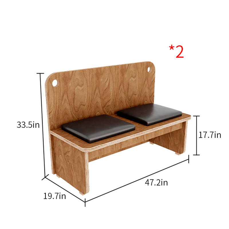 Banc rembourré en similicuir pour restaurant