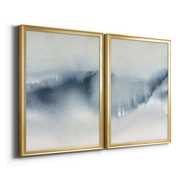 Summer Rain I - ensemble de 2 reproductions d'art sur toile encadrées, Or, H 22,5 po x l 61 po x P 1,5 po