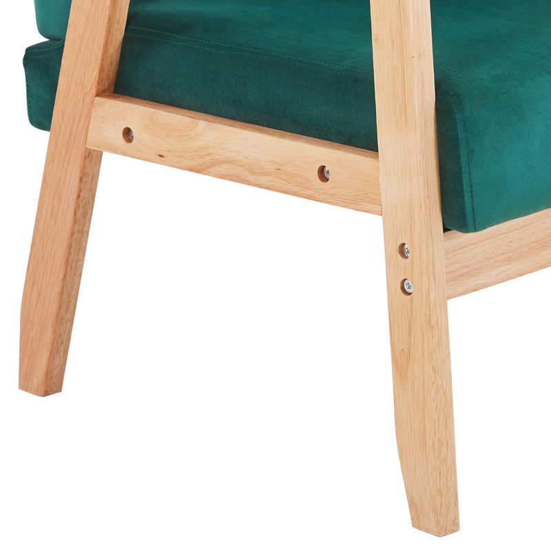 Fauteuil d'appoint en velours Bleona, Velours vert