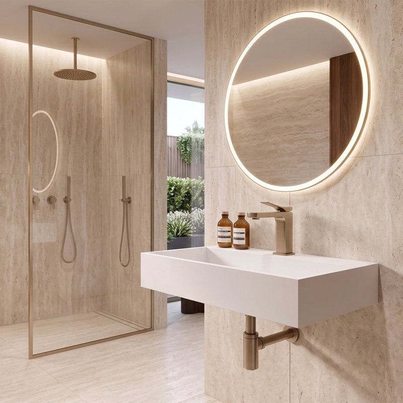 Juniper 24" Wall Mounted Solid Surface Floating Bathroom Sink with Concealed Drain - White, White
