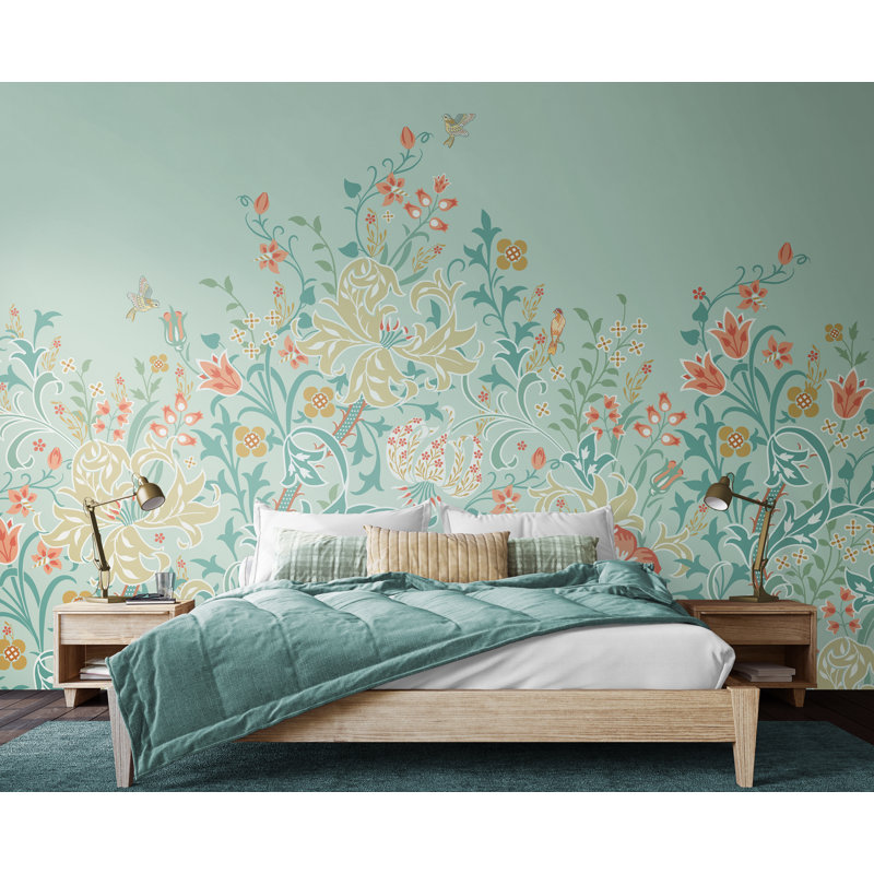 ClassicLiving Trailing Lily Matte Roll, 350cm L x 280cm W, Duck Egg Blue Matt