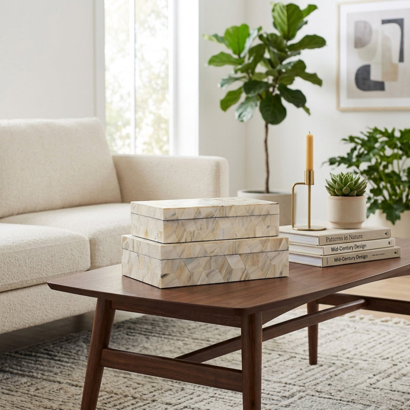 Boîtes décoratives en résine avec couvercle à charnières pour la décoration intérieure