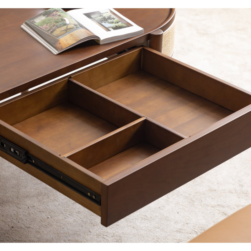 Table basse vintage de style américain, Bois brun foncé