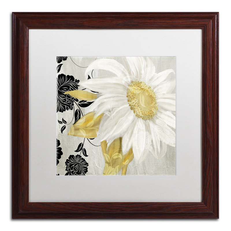«Sunroom II» par Jadaya, impression encadrée, H 16 po x l 16 po, Blanc, Toile avec cadre brun