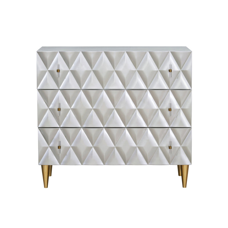 Console avec 3 tiroirs de rangement et glissières en métal lisse