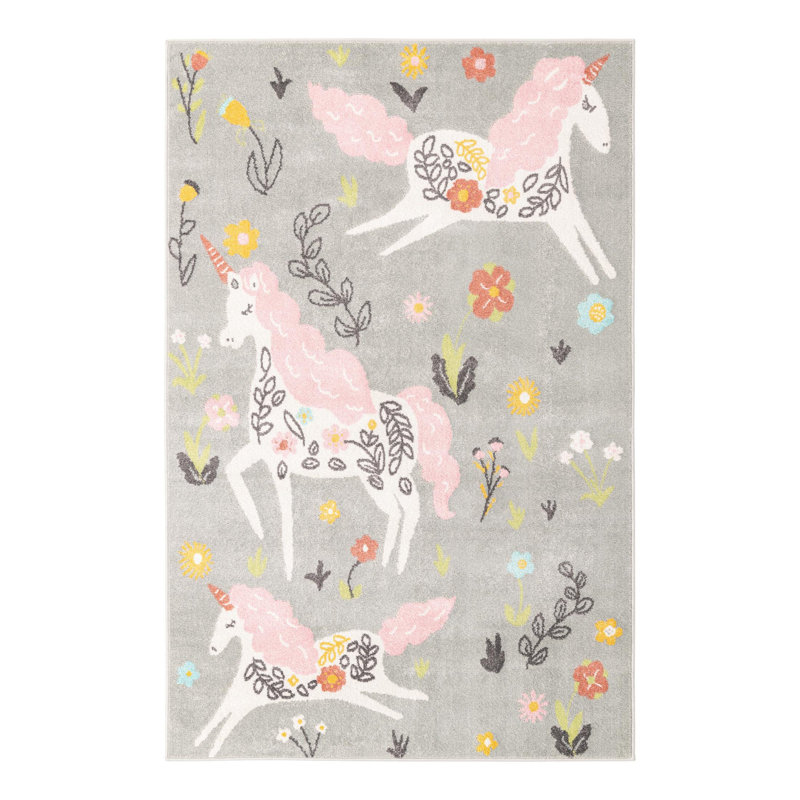 Whimsy Runner Polypropylene Plastic Rug, Rectangle 5'3" x 8'