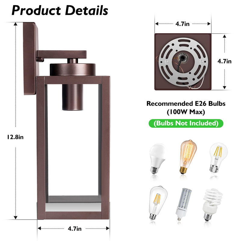 Outdoor Wall Light Fixtures, Oil-Rubbed Bronze