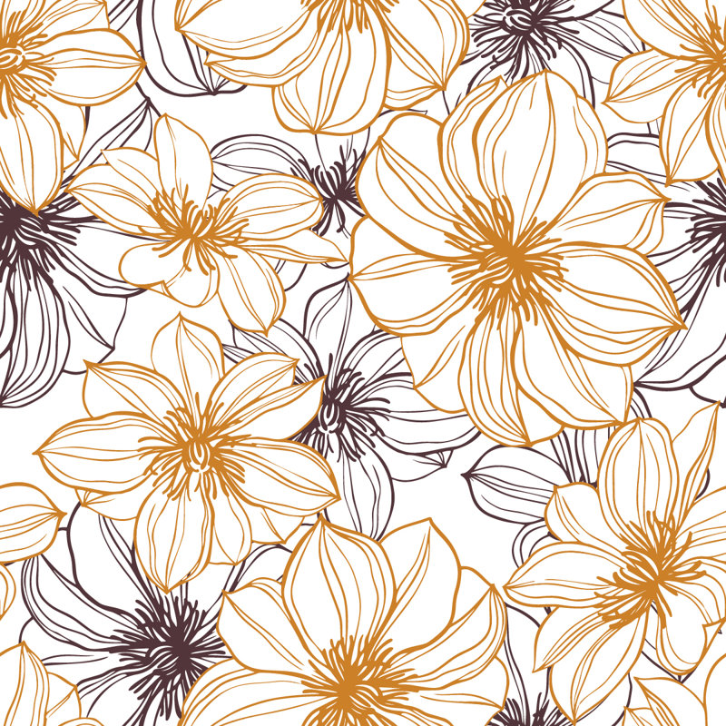 Panneau floral L 10,4 pi x l 25 po, L 125 po x l 25 po