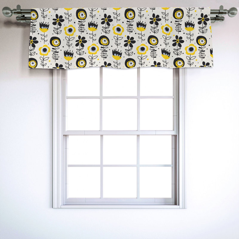 Sateen Floral Ruffled Window Valance