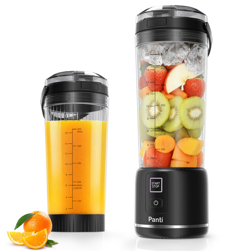 Panti  Portable Blender,18oz. Smoothie Blender with Leakproof-Lid & Sip Spout, USB-C Rechargeable On-the-Go Blender , Dishwasher Safe Parts, Black