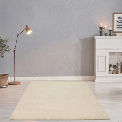 Handmade Berber Wool Rug In Cream
