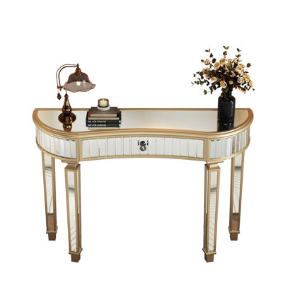 Voss 47" Mirrored Console Table With Drawer