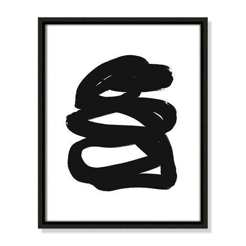 Collection de dessins au trait «The Hug» par Leah Straatsma, H 15,5 po x l 12,5 po x P 2 po, Cadre flottant espresso