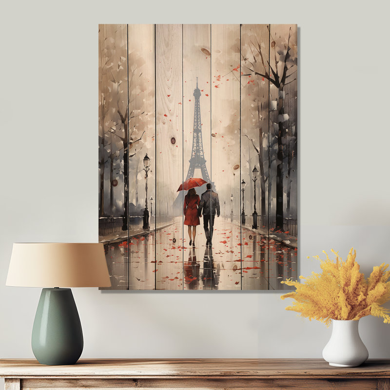 Adeline - Décoration murale en bois naturel sur bois de pin naturel Cityscapes, H 32 po x l 24 po