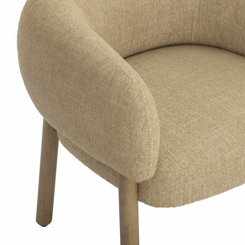 Fauteuil d'appoint en chenille Foxy, Miel, Marron clair