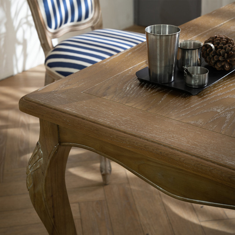 Tables de salle à manger rectangulaires en bois massif, H 29,53 po x L 55,12 po x l 31,5 po