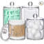 Ensemble de 4 distributeurs de porte-Cotton Swab en acrylique pour cotons-tiges, boules, tampons, choix de soie - petit ensemble de pots d'apothicaire en plastique transparent, décor pour accessoires de salle de bain, rangement pour maquillage
