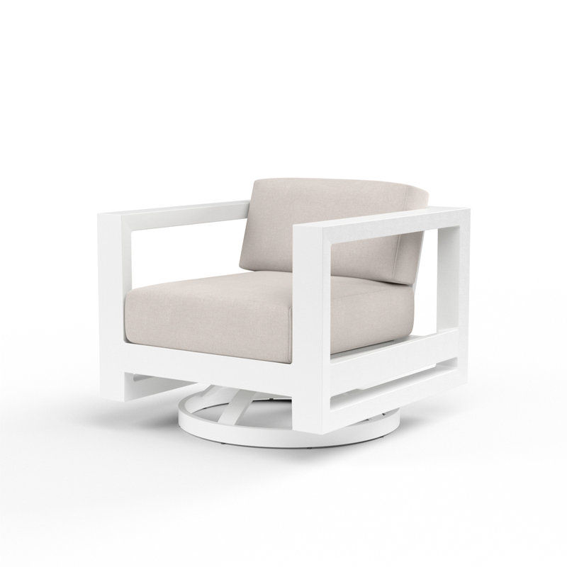 Newport Outdoor Swivel Lounge Chair, Canvas Natural Sunbrella® Canvas