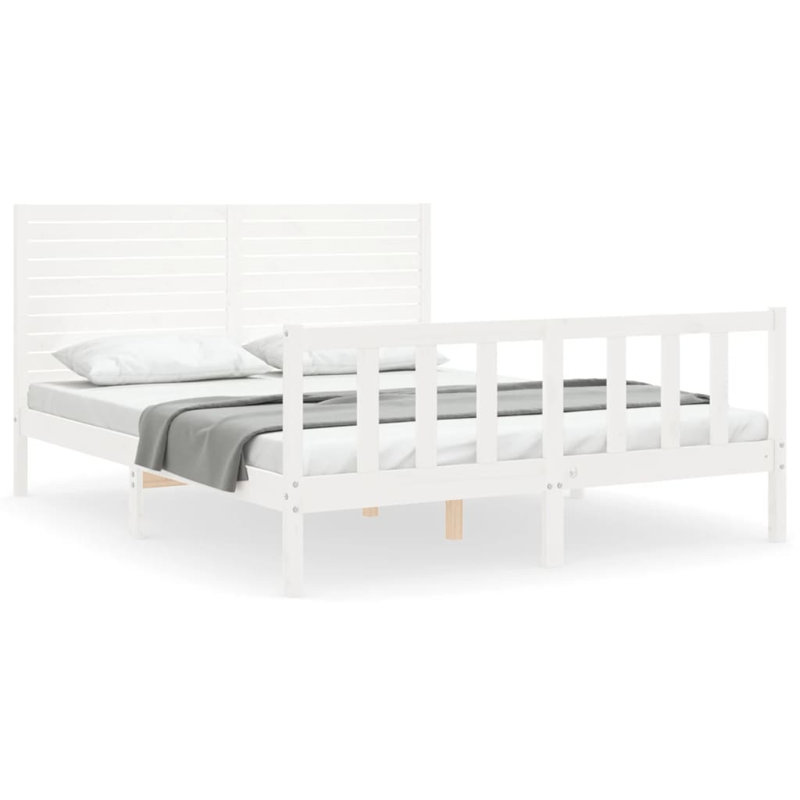 Bed Frame with Headboard, European Double (140 x 200cm), Natural