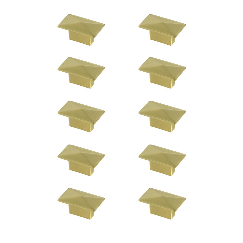Jax 1.9" Length Rectangular Knob, Brushed Gold