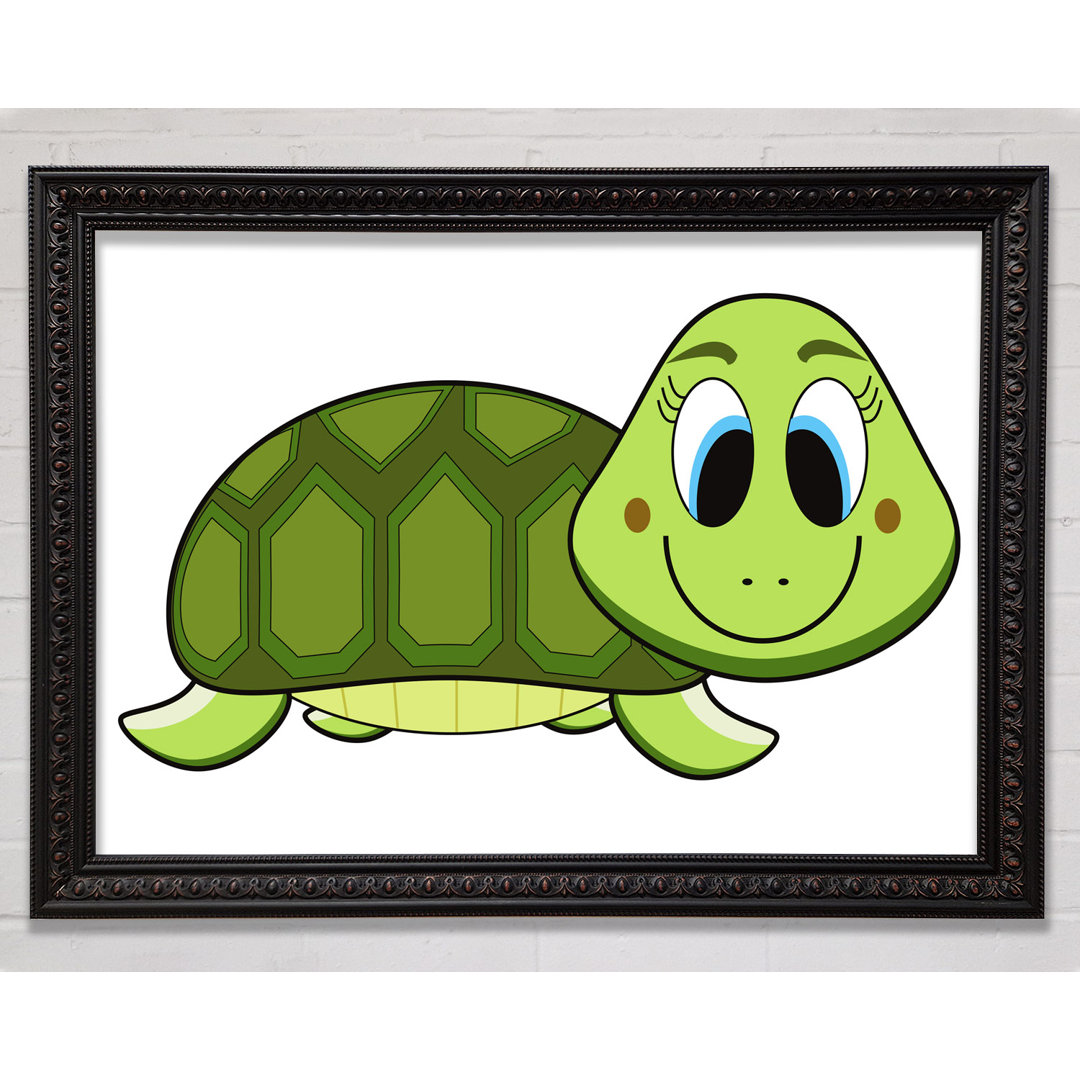 Happy Turtle Lilac - Einzelner Bilderrahmen Kunstdrucke