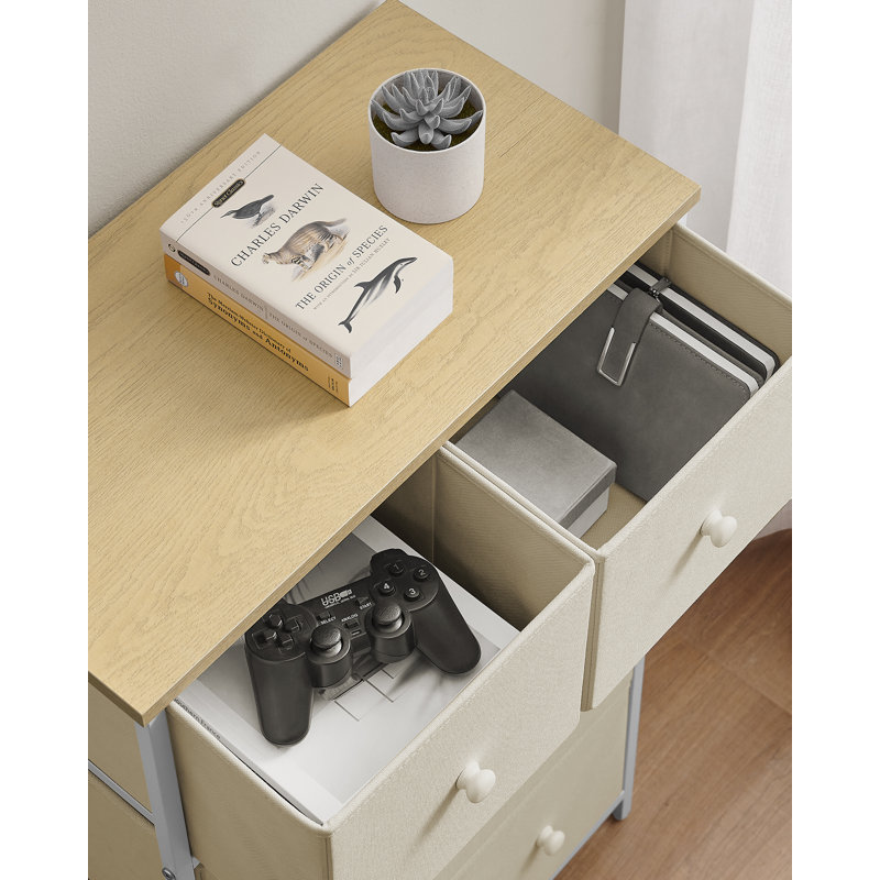 Adeoye 5 - Drawer Chest of Drawers, Camel Yellow/Cream White