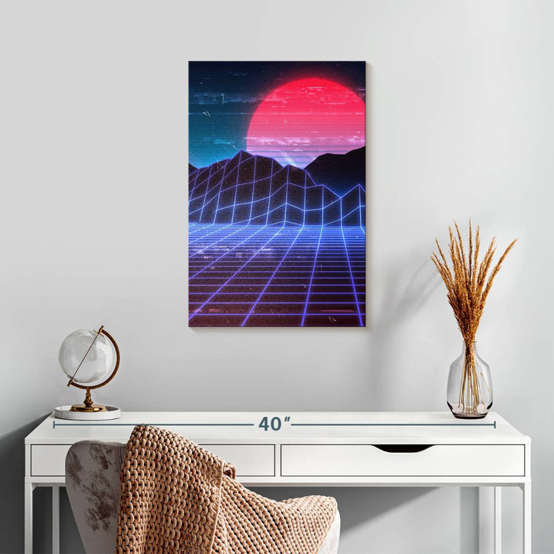 Kelan Red Moon Digital Landscape, 24" H x 16" W