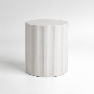 Versatile Indoor Outdoor Lightweight Concrete Side Table- Multi-Functional as End Table Coffee Table Flower Stand Portable Sturdy Weather Resistant Lo