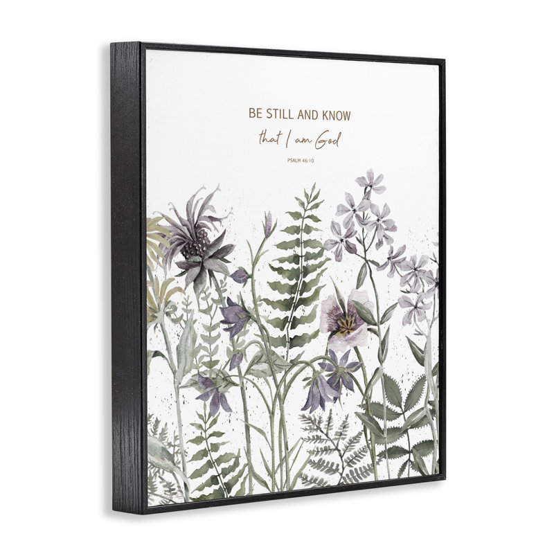 «Be Still and Know Botanicals», estampe numérique, conception de Cindy Jacobs, Giclée encadrée noir minuit, H 30 po x l 24 po