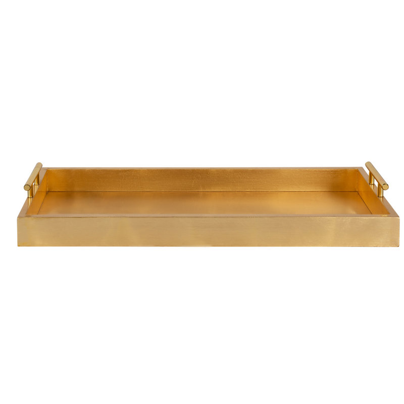 Norvan 24'' W Rectangular Decorative Tray , Gold