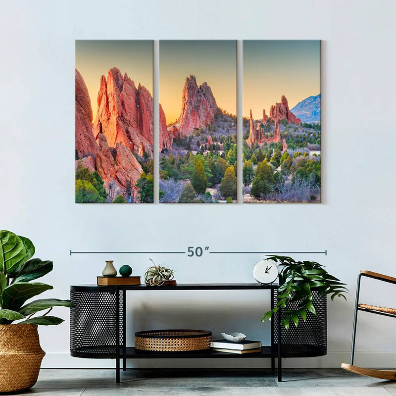 Garden of the Gods Sunrise 3 pièces, H 32 po x l 50 po x P 1,25 po