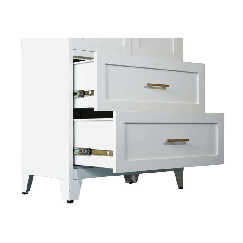 Armoire-penderie de 71 po de hauteur avec tiroirs et tringle en métal, solution de rangement polyvalente