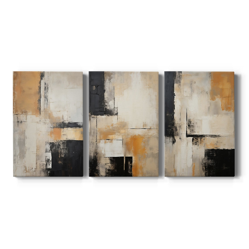 ABSTRACT Series CECLXX - Toile tendue sur mesure - 3 pièces, H 12 po x l 24 po