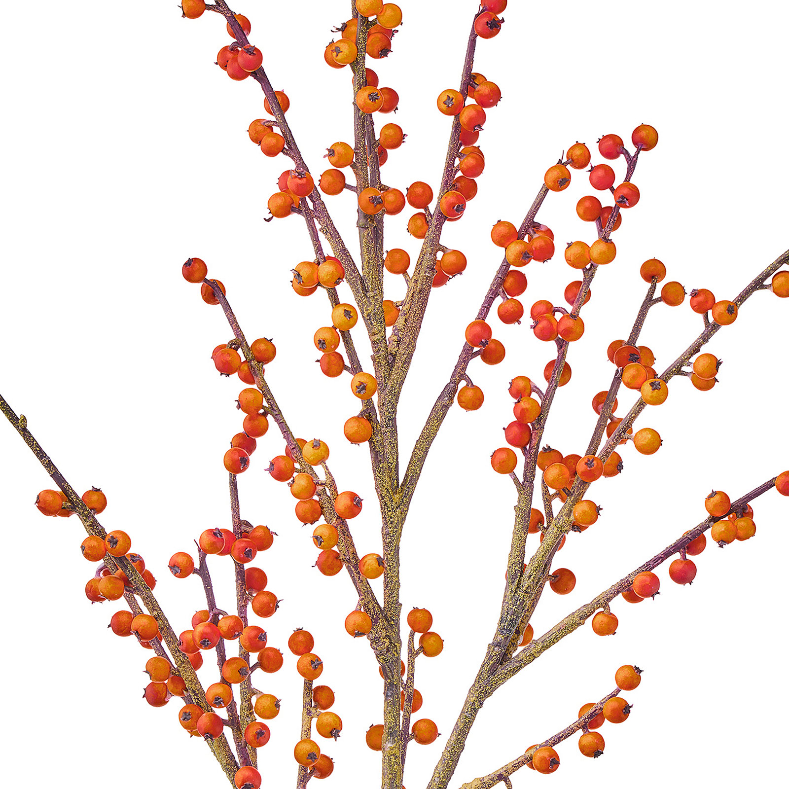 37"Uv Autumn Ilex Berry Spray, Orange