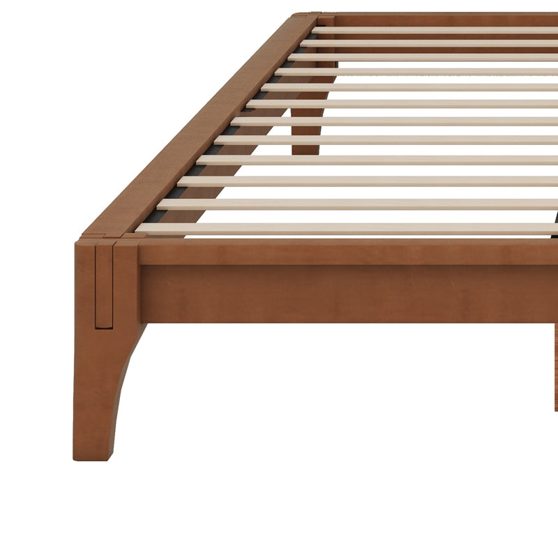 Bamboo Wood Platform Bed Frame, Brown