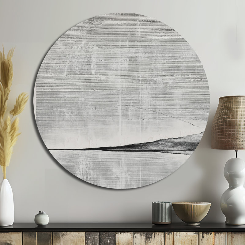Décoration murale grise noire et noire du désert du Sahara - Minimalisme abstrait, L 29 po x H 29 po