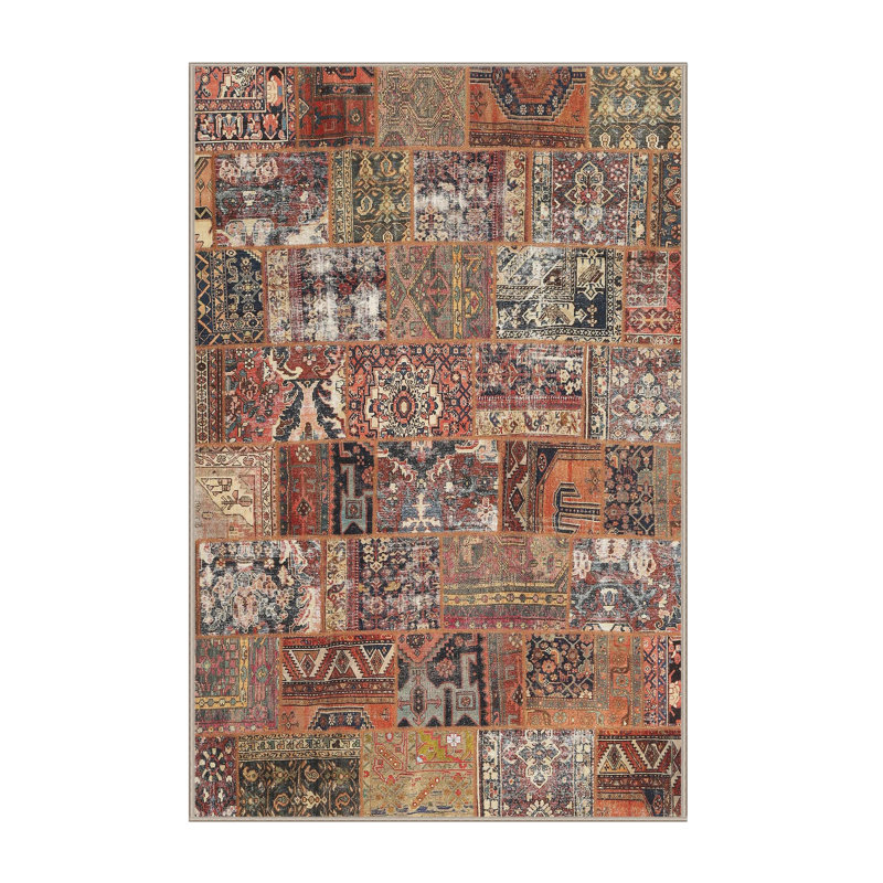 Tapis gris/brun/beige contemporain, Rectangle 7 pi x 10 pi
