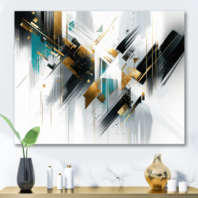 " Teal Gold Cubist Kaleidoscope I "