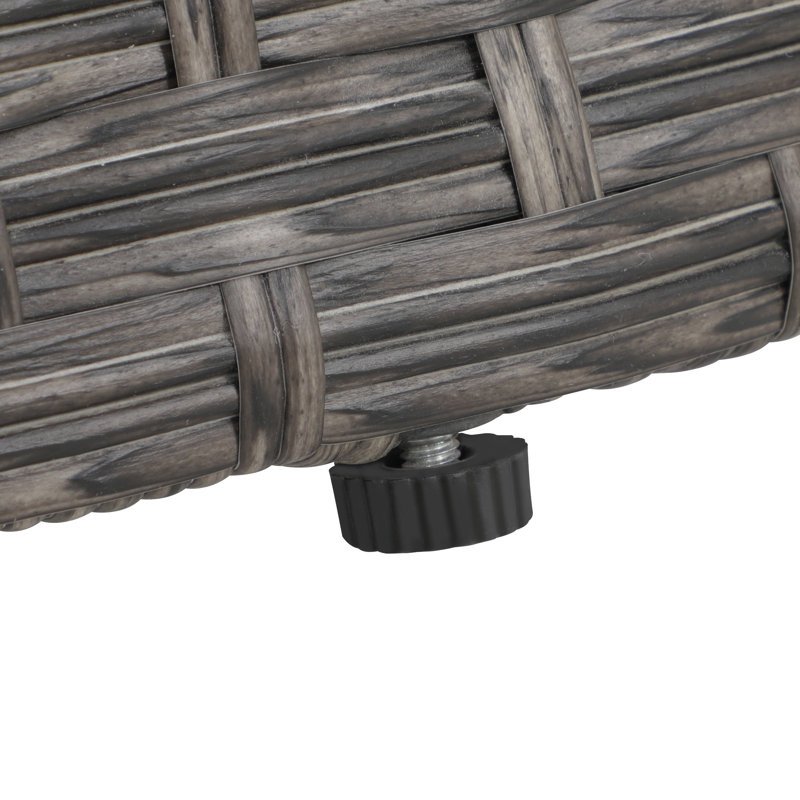 Gregory Wicker Glass-Top Coffee Table, Gray