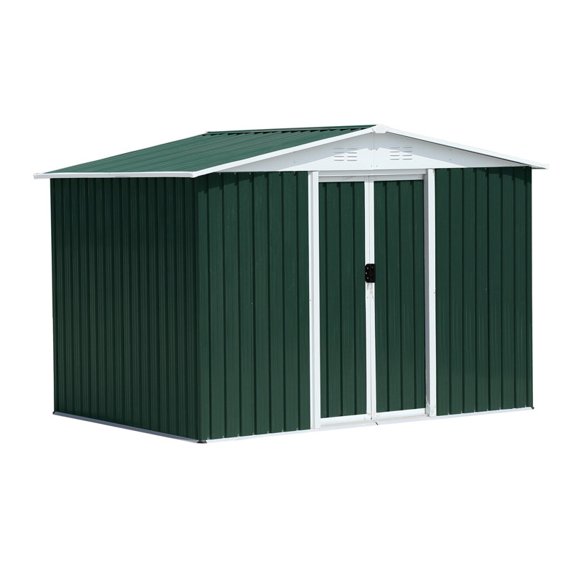 Outdoor Storage Garden Shed, 72.6" H x 99.6" W x 70.4" D, Green