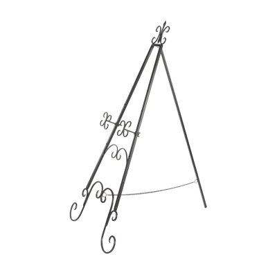 Opalo Black Metal Large Free Standing Adjustable Display Stand Scroll Easel with Chain Support