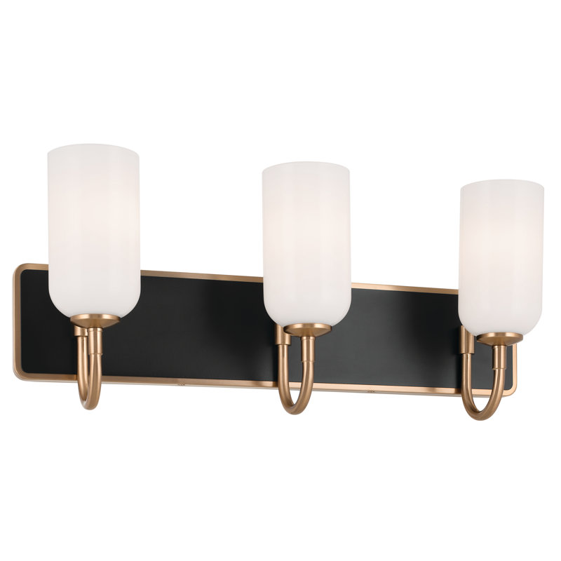 Éclairage de salle de bain à 3 lumières à intensité variable, Bronze champagne