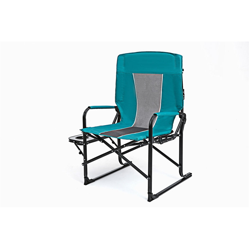Camping Directors Chair Portable Folding Chair with Side Table, Blue